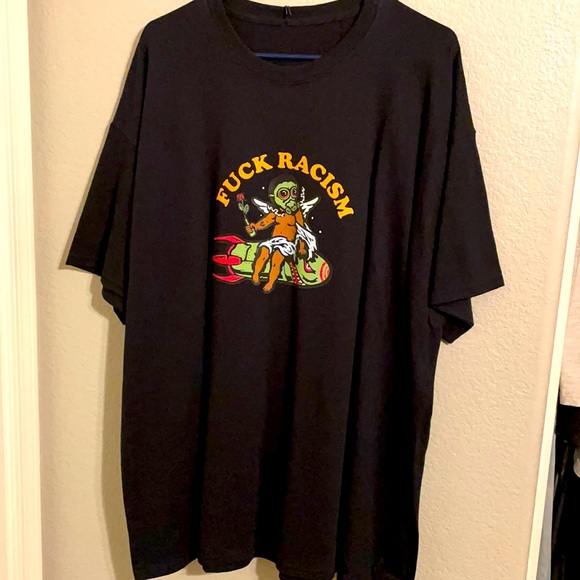 Lonely Hearts Club Fuck Racism Tee XXL Black - Picture 2 of 3
